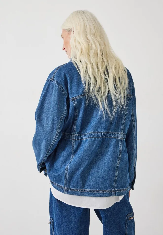 Hush Jackets and Coats Women Nora Relaxed Denim Utility Jacket Mid Authentic Wash