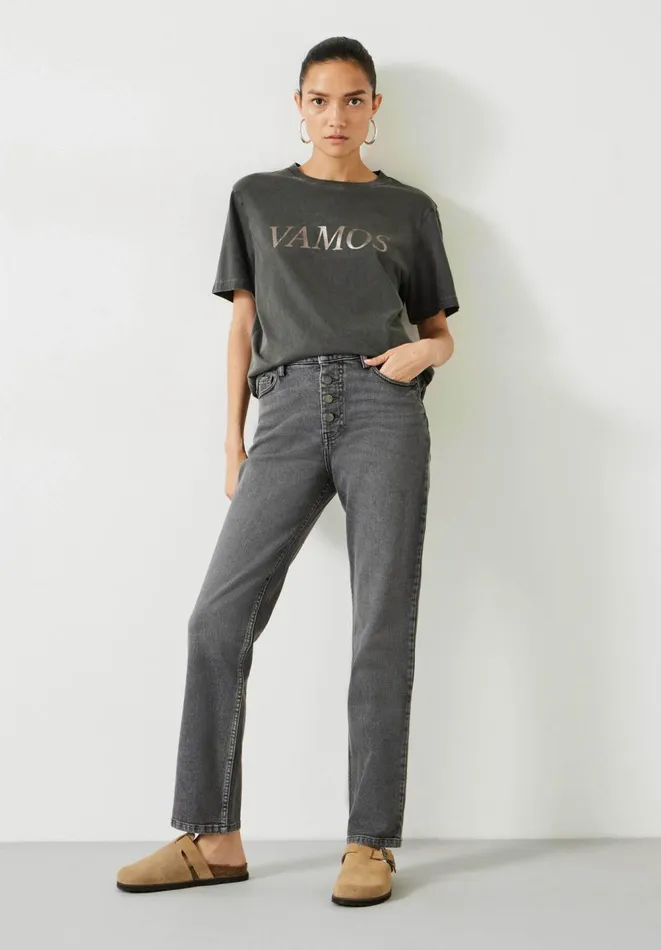 Hush Jeans Women Dani Straight Leg Jeans Washed Black