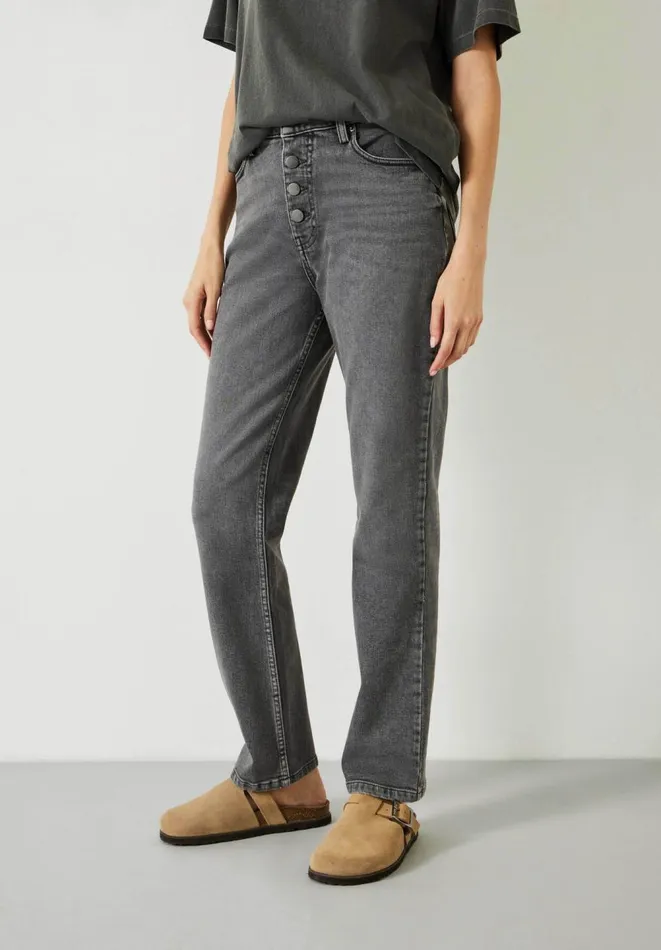 Hush Jeans Women Dani Straight Leg Jeans Washed Black