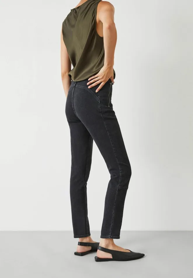 Hush Jeans Women Seamed Detail Biker Jeans Black Hush Jeans Women Seamed Detail Biker Jeans Black