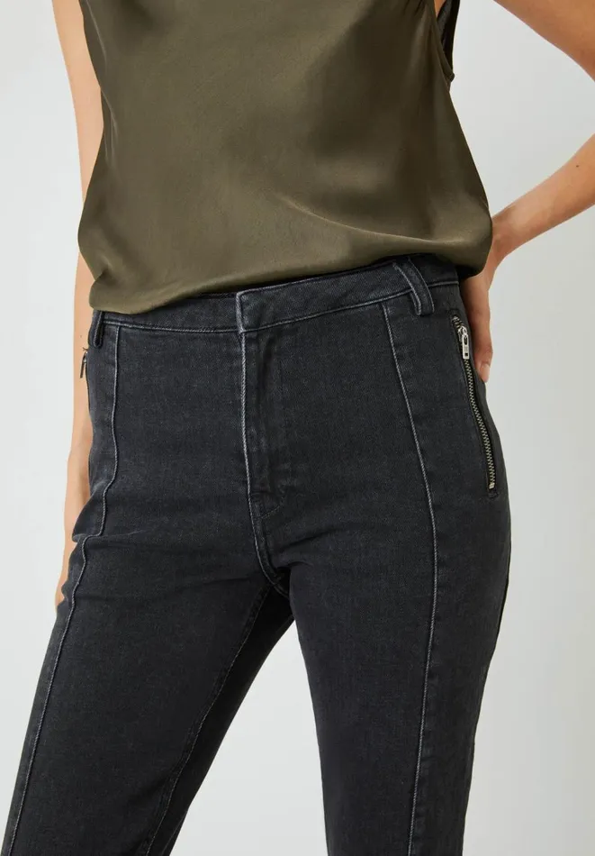 Hush Jeans Women Seamed Detail Biker Jeans Black Hush Jeans Women Seamed Detail Biker Jeans Black