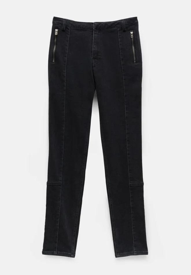 Hush Jeans Women Seamed Detail Biker Jeans Black Hush Jeans Women Seamed Detail Biker Jeans Black