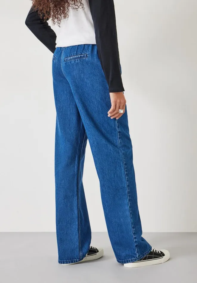Hush Jeans Women Slouchy Tie Waist Jeans Blue Denim
