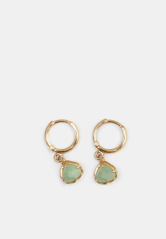 Hush Jewellery Women Amelie Semi Precious Teardrop Earrings Goldgreen