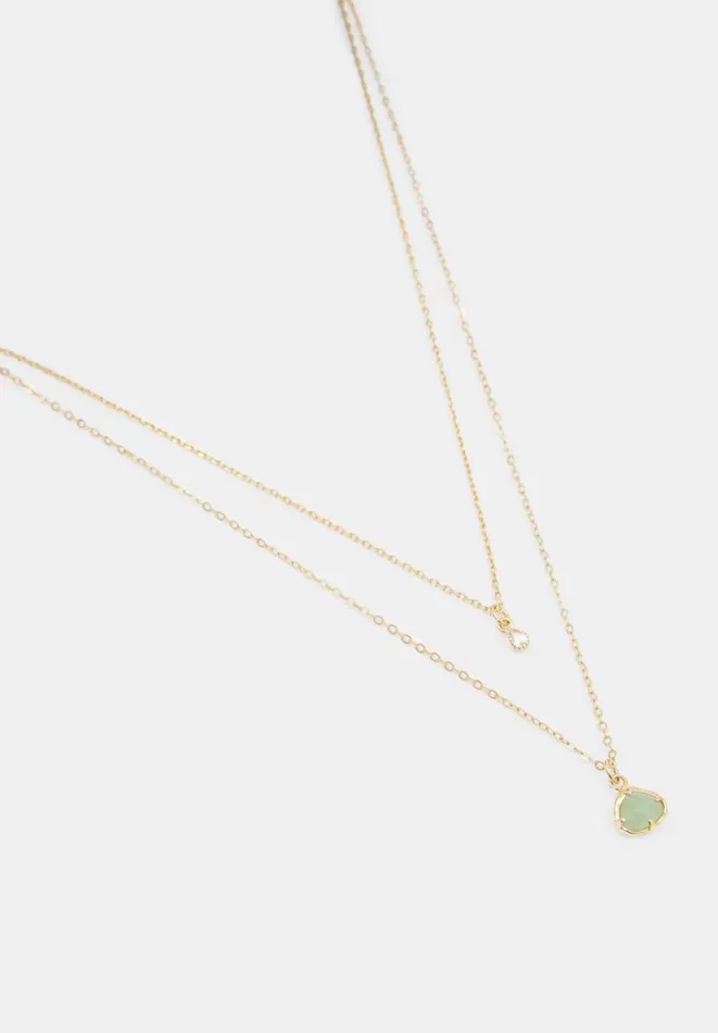Hush Jewellery Women Amelie Semi Precious Teardrop Necklace Gold Hush Jewellery Women Amelie Semi Precious Teardrop Necklace Gold