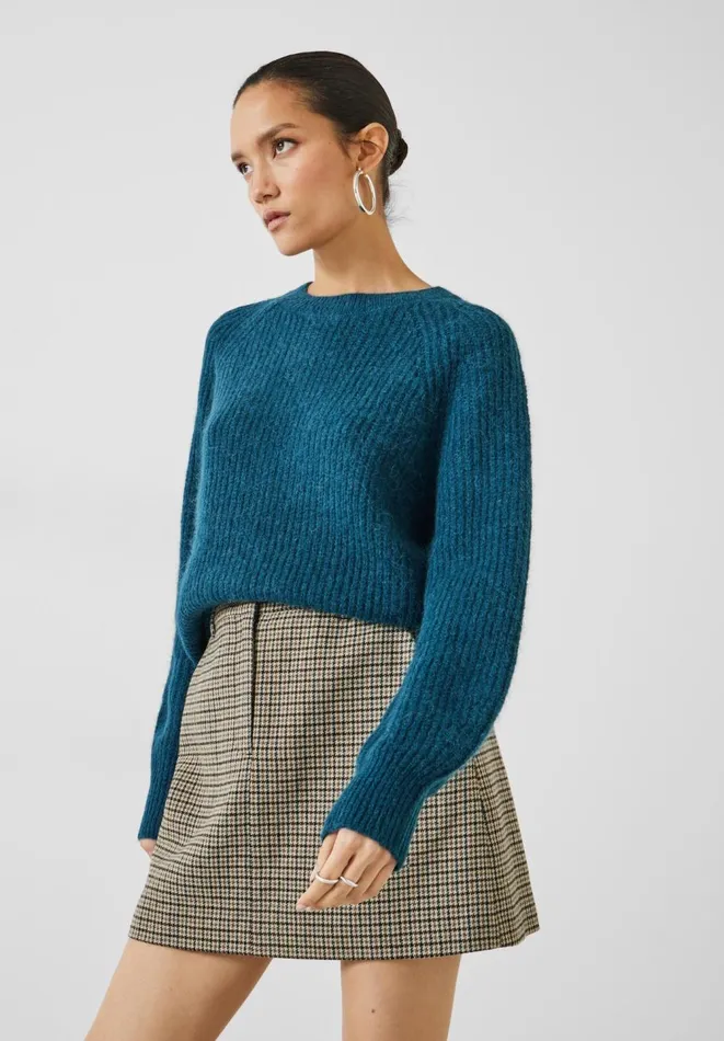 Hush Jumpers and Cardigans Women Alma Fluffy Raglan Crew Wool Blend Jumper Deep Teal