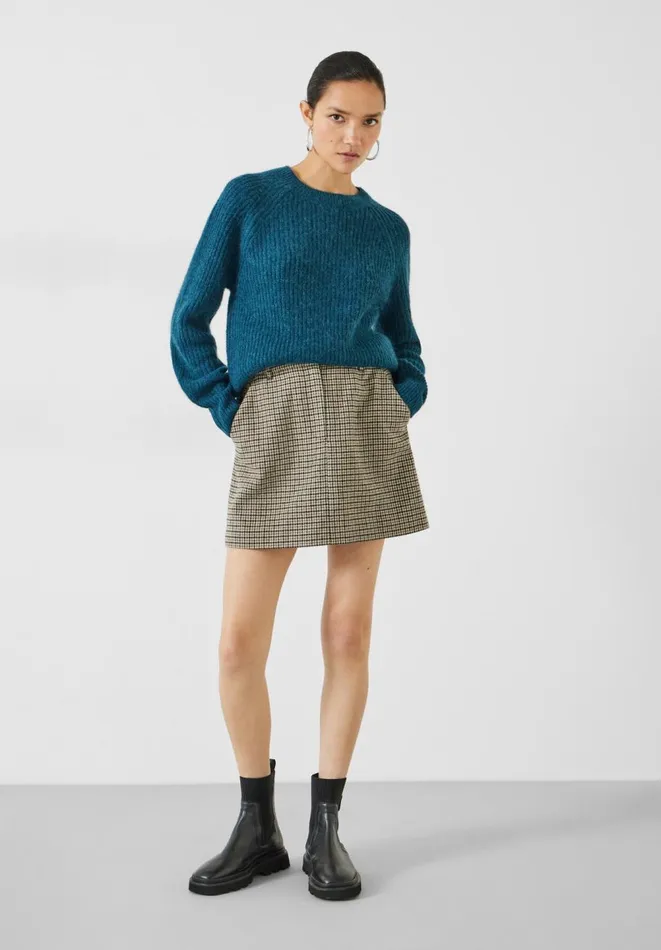 Hush Jumpers and Cardigans Women Alma Fluffy Raglan Crew Wool Blend Jumper Deep Teal Hush Jumpers and Cardigans Women Alma Fluffy Raglan Crew Wool Blend Jumper Deep Teal