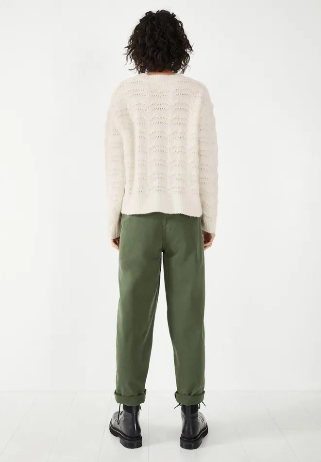 Hush Jumpers and Cardigans Women Ava Textured Stitch Crew Jumper Ecru Hush Jumpers and Cardigans Women Ava Textured Stitch Crew Jumper Ecru