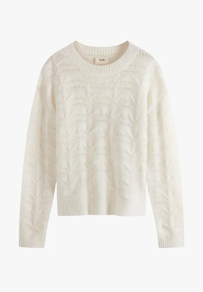 Hush Jumpers and Cardigans Women Ava Textured Stitch Crew Jumper Ecru Hush Jumpers and Cardigans Women Ava Textured Stitch Crew Jumper Ecru