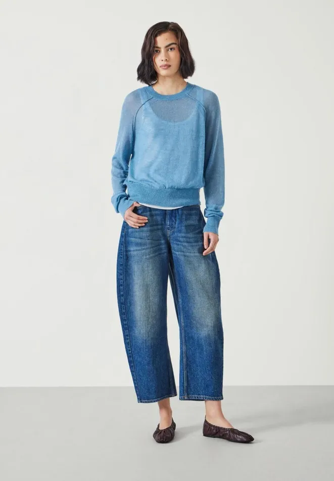 Hush Jumpers and Cardigans Women Elsie Gauzy Wool Blend Crew Jumper Blue Hush Jumpers and Cardigans Women Elsie Gauzy Wool Blend Crew Jumper Blue