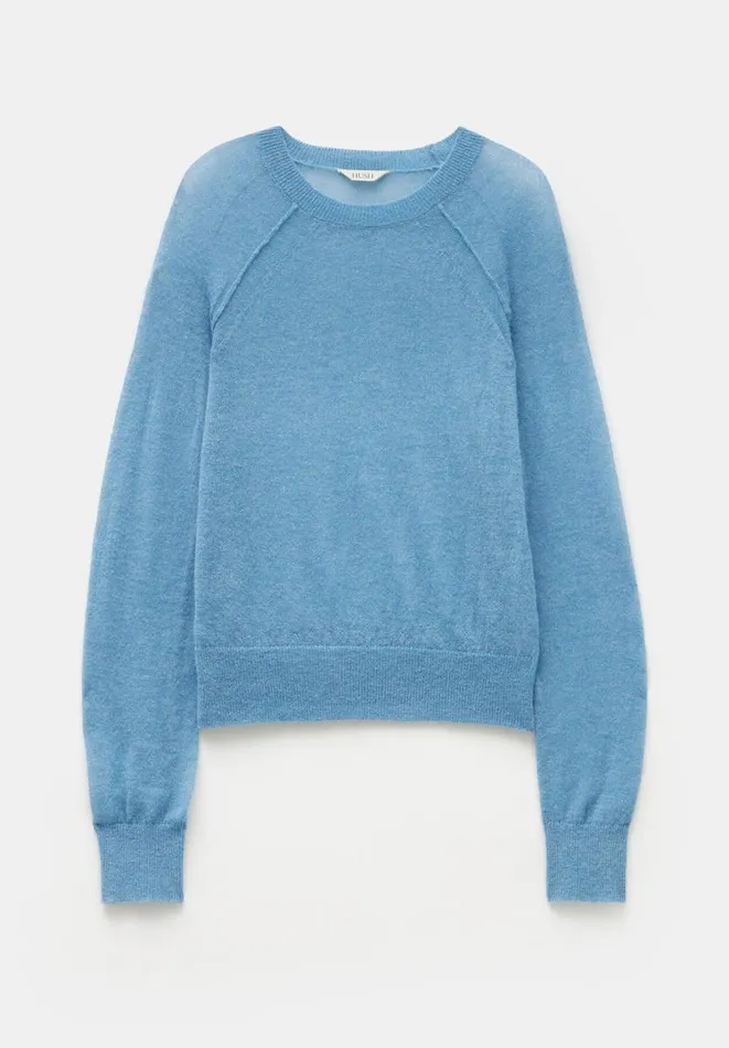 Hush Jumpers and Cardigans Women Elsie Gauzy Wool Blend Crew Jumper Blue Hush Jumpers and Cardigans Women Elsie Gauzy Wool Blend Crew Jumper Blue