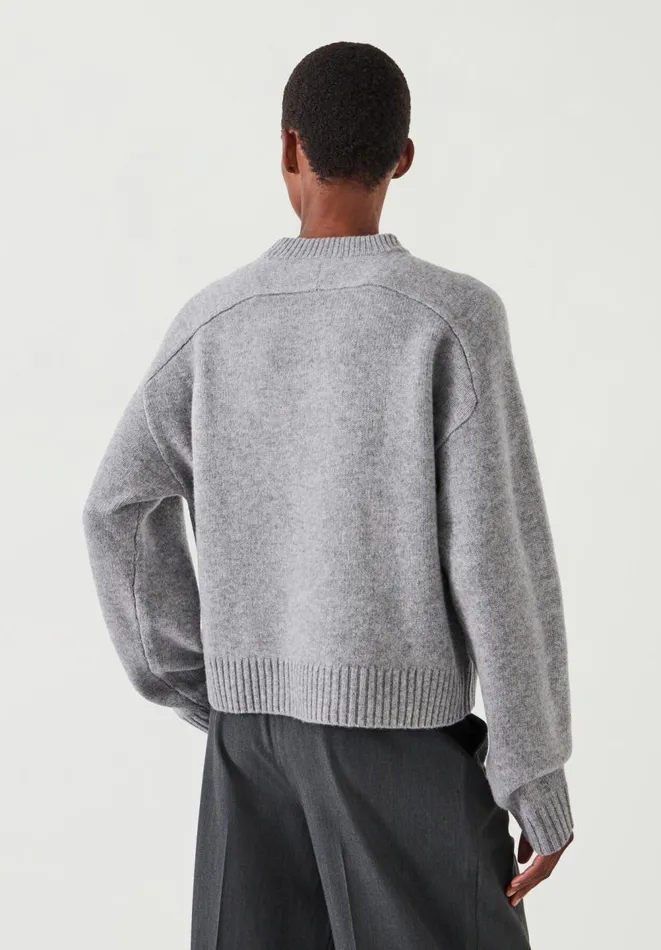 Hush Jumpers and Cardigans Women Nina Merino Wool Crew Jumper Grey Marl