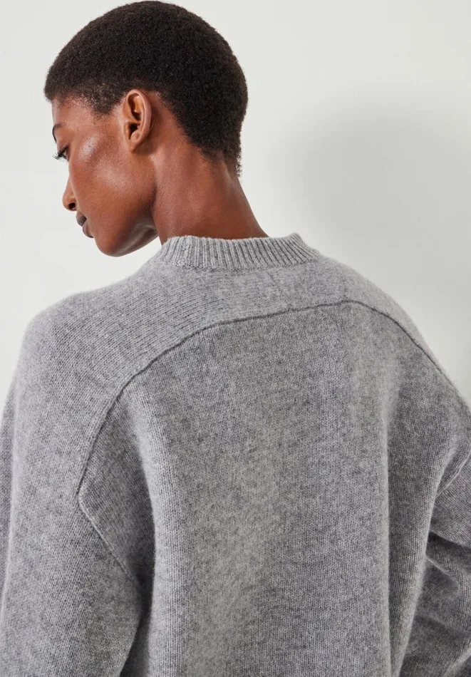 Hush Jumpers and Cardigans Women Nina Merino Wool Crew Jumper Grey Marl
