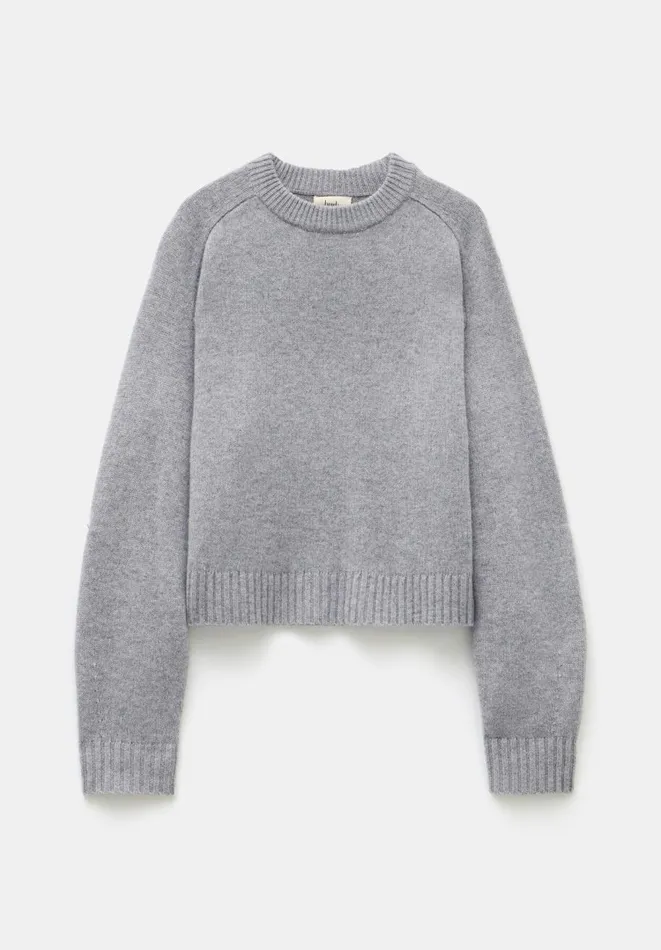 Hush Jumpers and Cardigans Women Nina Merino Wool Crew Jumper Grey Marl