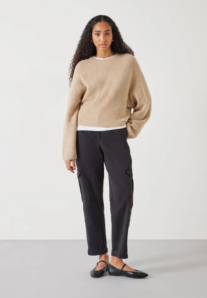 Hush Jumpers and Cardigans Women Tamar Ribbed Crew Neck Jumper With Wool Tan Hush Jumpers and Cardigans Women Tamar Ribbed Crew Neck Jumper With Wool Tan