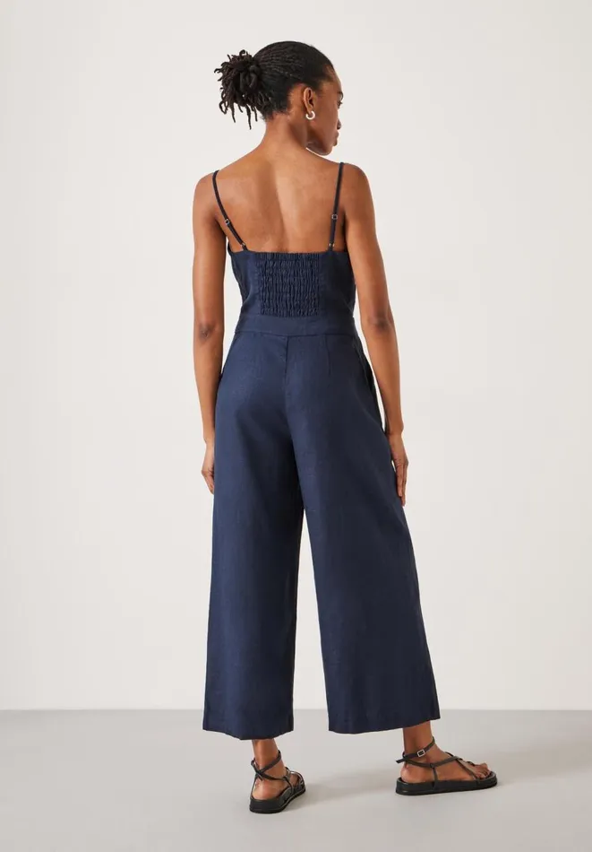 Hush Jumpsuits Women Chloe Tie Front Linen Jumpsuit Midnight Navy Hush Jumpsuits Women Chloe Tie Front Linen Jumpsuit Midnight Navy