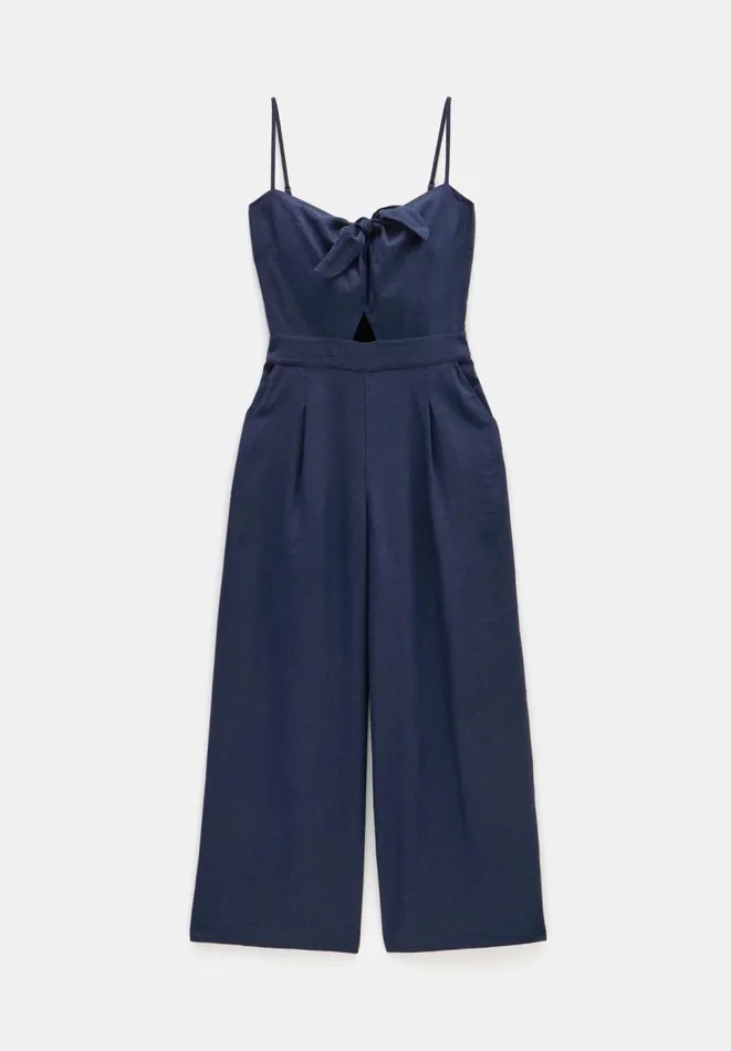 Hush Jumpsuits Women Chloe Tie Front Linen Jumpsuit Midnight Navy Hush Jumpsuits Women Chloe Tie Front Linen Jumpsuit Midnight Navy