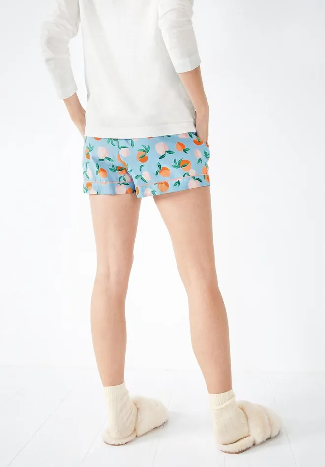 Hush Pyjamas and Nightwear Women Isla Printed Pyjama Shorts Apricots Blueorange Hush Pyjamas and Nightwear Women Isla Printed Pyjama Shorts Apricots Blueorange