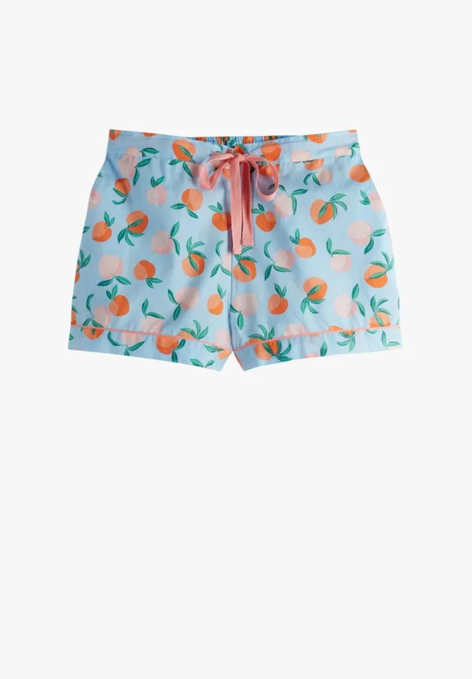 Hush Pyjamas and Nightwear Women Isla Printed Pyjama Shorts Apricots Blueorange Hush Pyjamas and Nightwear Women Isla Printed Pyjama Shorts Apricots Blueorange