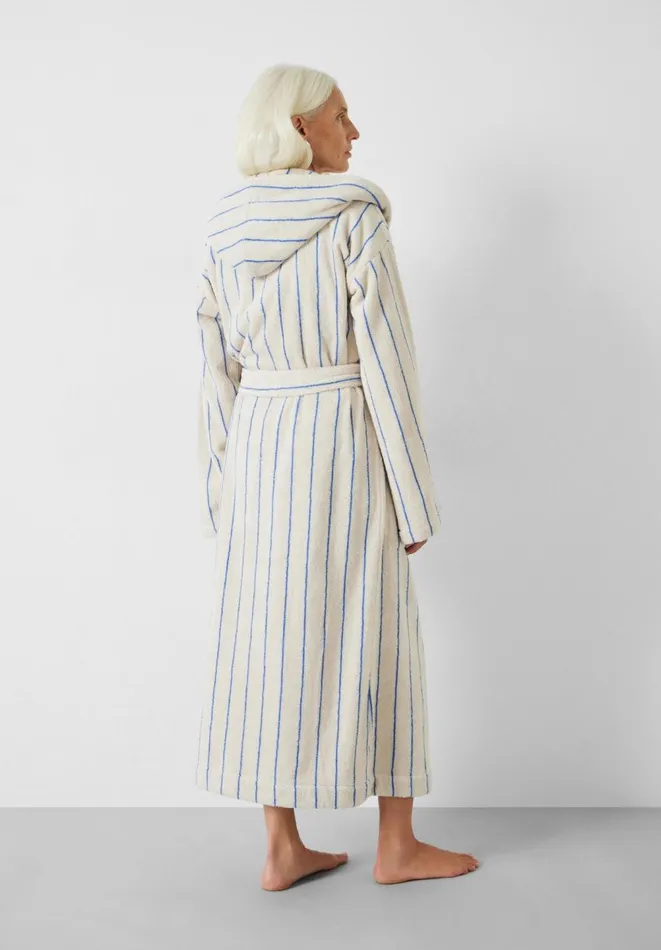Hush Pyjamas and Nightwear Women Rene Striped Cotton Towelling Robe Soft Whiteblue Hush Pyjamas and Nightwear Women Rene Striped Cotton Towelling Robe Soft Whiteblue