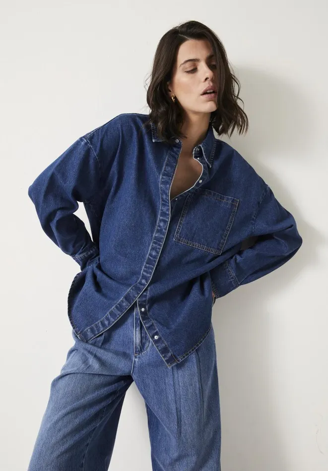 Hush Shirts and Blouses Women Deanna Relaxed Denim Shirt Authentic Blue Wash