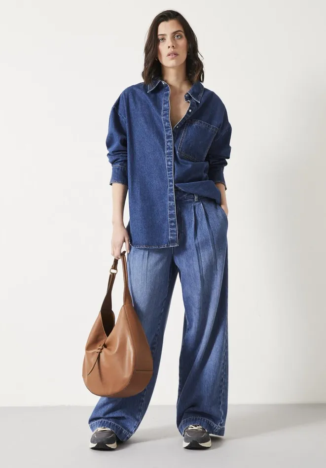 Hush Shirts and Blouses Women Deanna Relaxed Denim Shirt Authentic Blue Wash