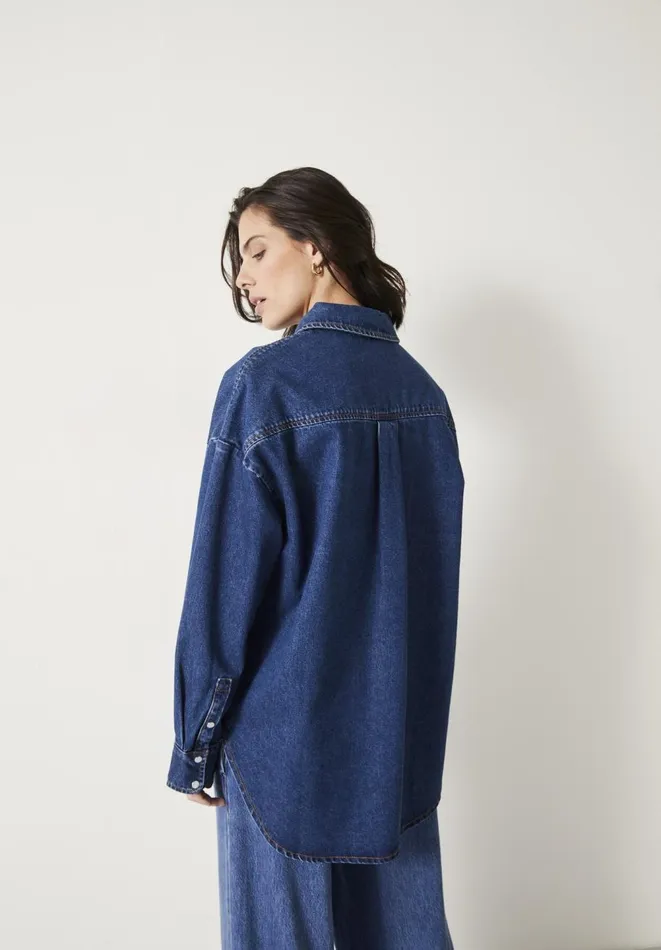 Hush Shirts and Blouses Women Deanna Relaxed Denim Shirt Authentic Blue Wash