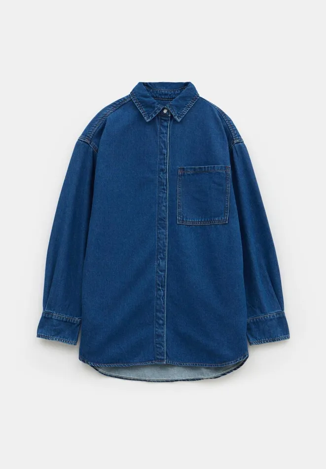 Hush Shirts and Blouses Women Deanna Relaxed Denim Shirt Authentic Blue Wash