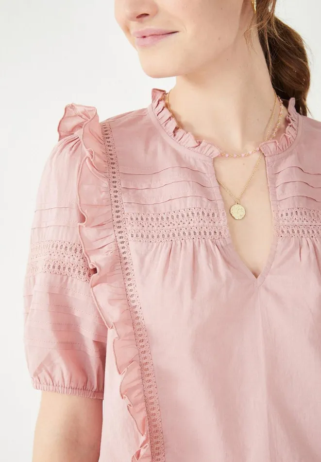 Hush Shirts and Blouses Women Hailey Frilled Top Woodrose Hush Shirts and Blouses Women Hailey Frilled Top Woodrose
