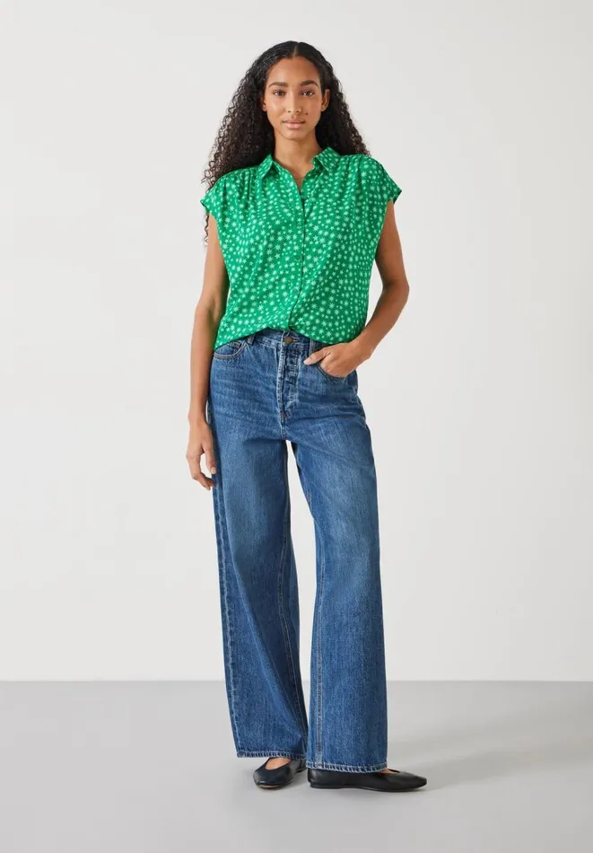 Hush Shirts and Blouses Women Selena Short Sleeve Shirt Multi Star Green