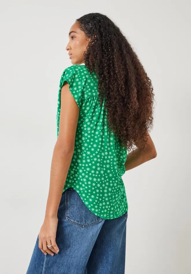 Hush Shirts and Blouses Women Selena Short Sleeve Shirt Multi Star Green