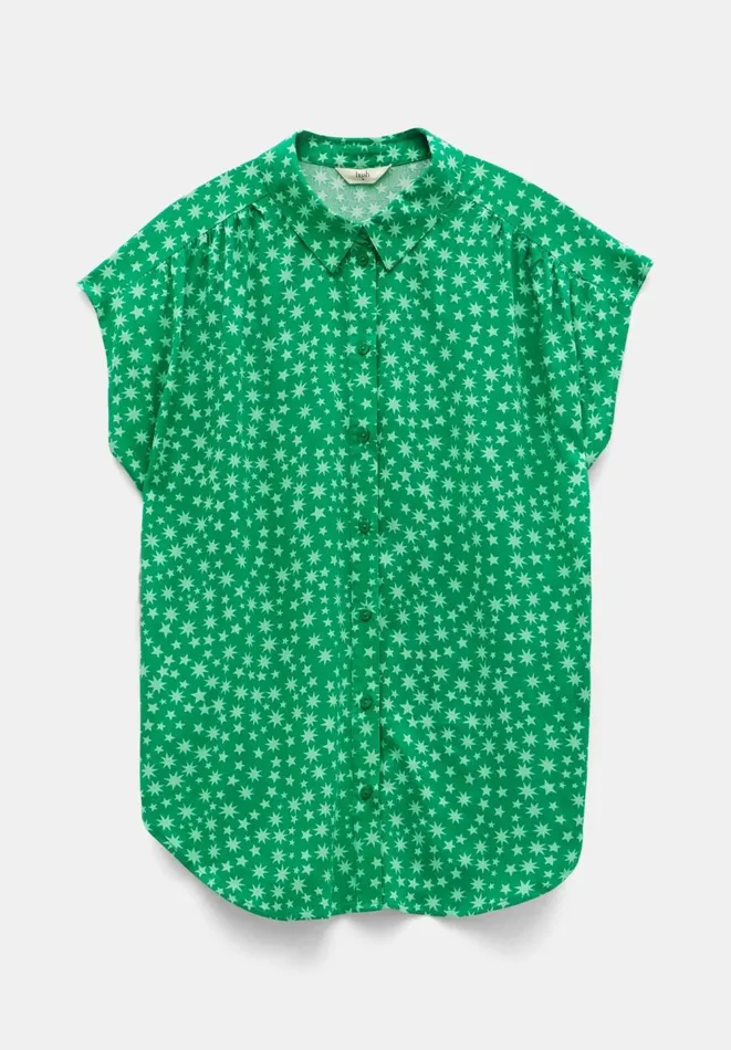 Hush Shirts and Blouses Women Selena Short Sleeve Shirt Multi Star Green