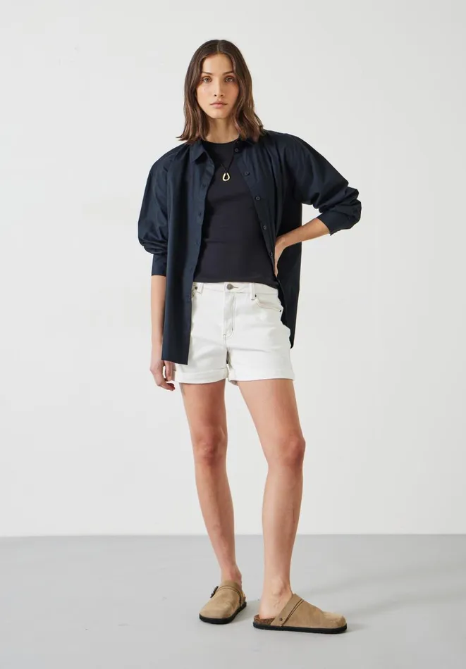 Hush Shorts Women Stretch Denim Shorts White