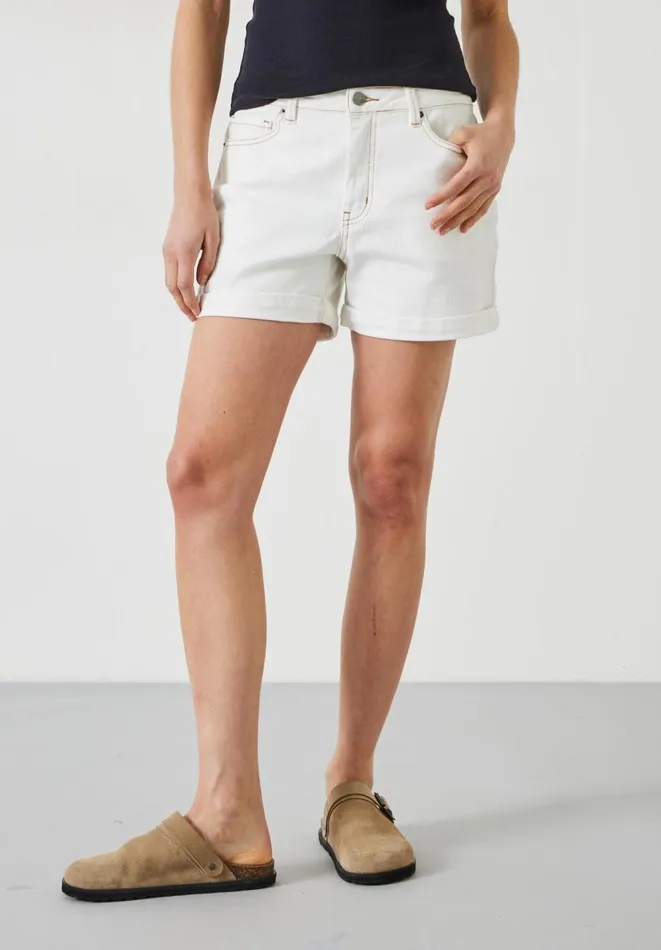 Hush Shorts Women Stretch Denim Shorts White