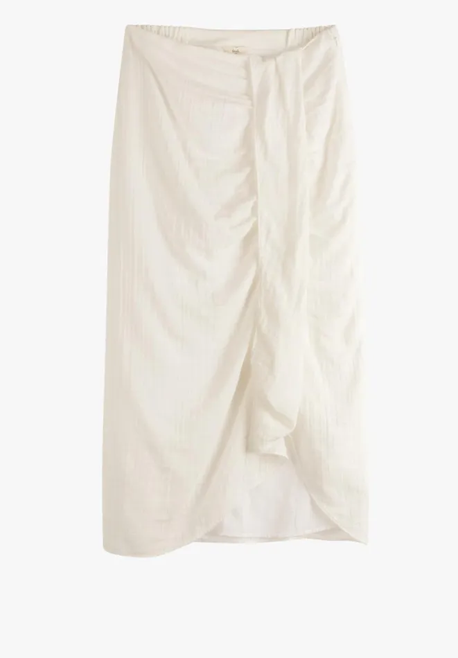 Hush Skirts Women Sarong Cotton Midi Skirt Ecru