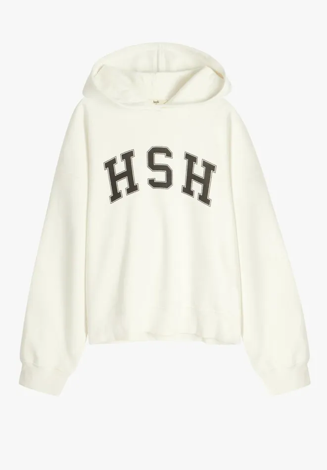 Hush Sweatshirts and Hoodies Women Graphic Cotton Cropped Hoodie Ivory
