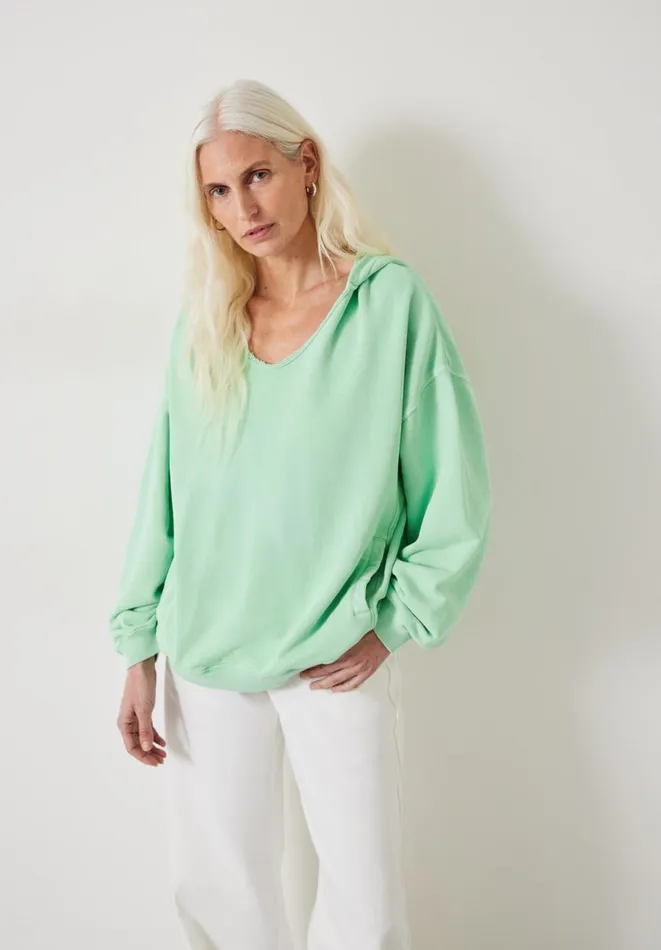 Hush Sweatshirts and Hoodies Women Jude Oversized Open Neck Hoodie Apple Green