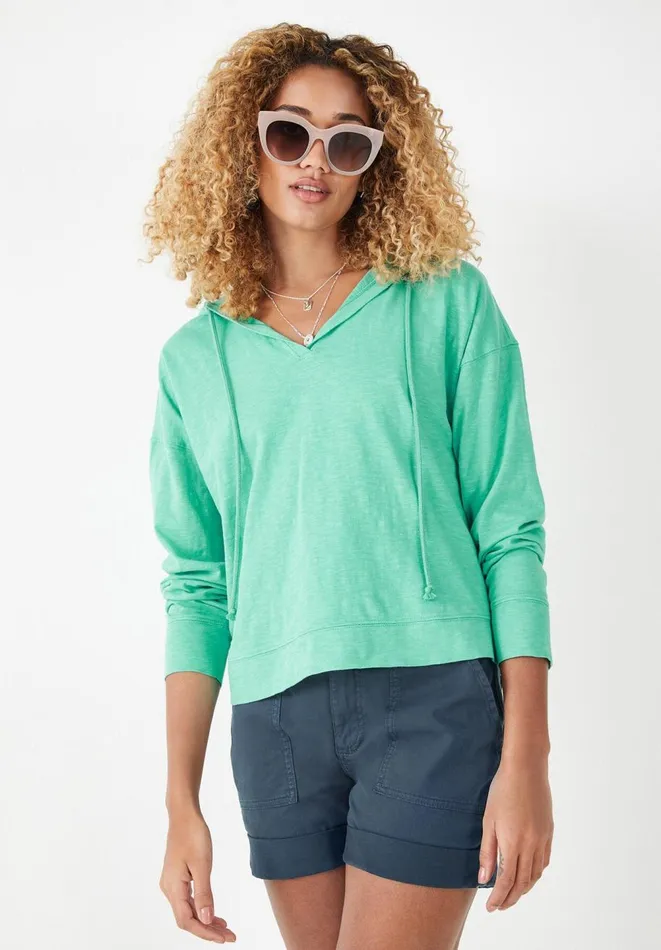 Hush Sweatshirts and Hoodies Women VNeck Lightweight Hoodie Fun Green