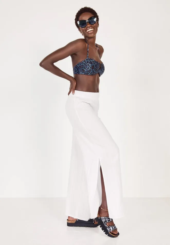Hush Swimwear and Beachwear Women Bandeau Bikini Top Blue Leopard