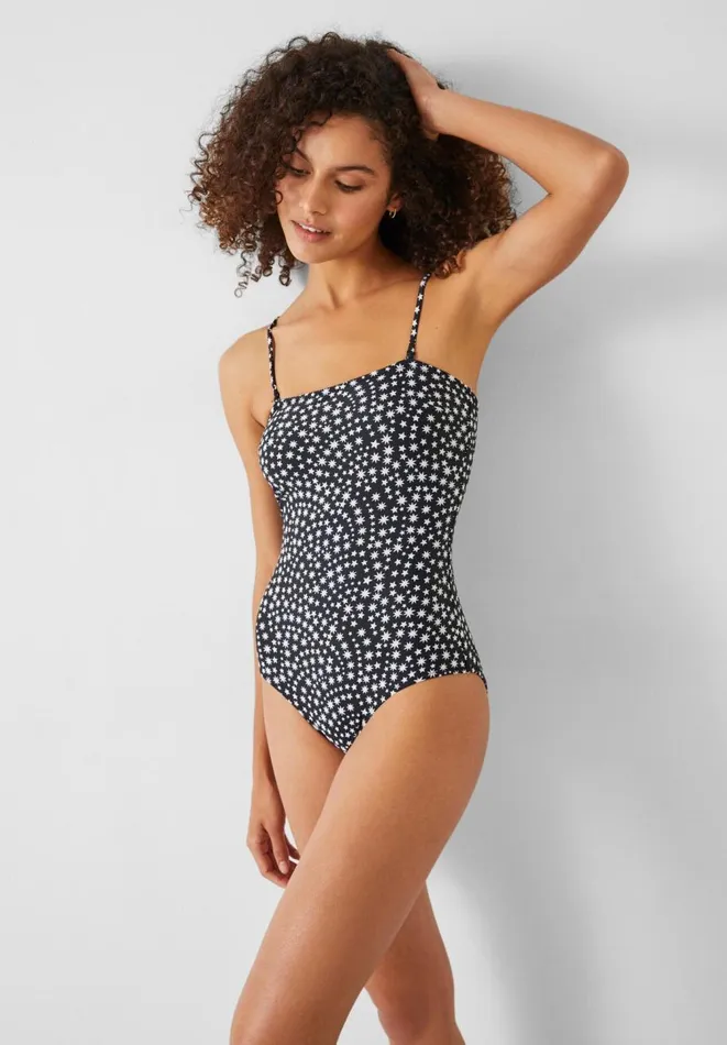 Hush Swimwear and Beachwear Women Serina Bandeau Swimsuit Multi Star Blackwhite