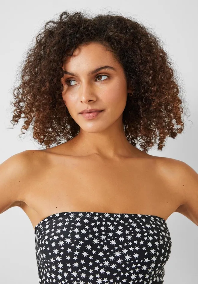 Hush Swimwear and Beachwear Women Serina Bandeau Swimsuit Multi Star Blackwhite