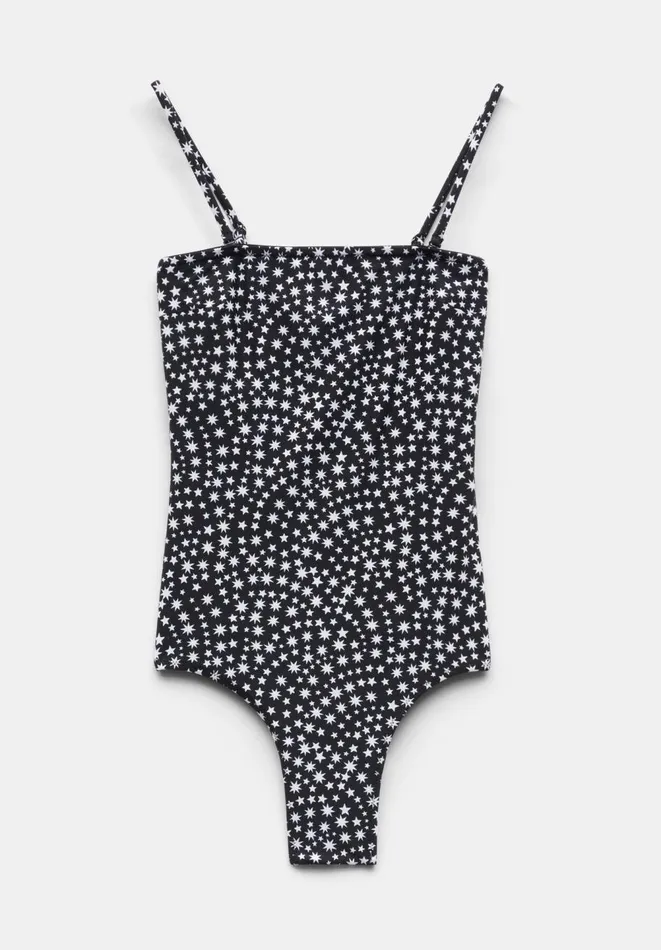 Hush Swimwear and Beachwear Women Serina Bandeau Swimsuit Multi Star Blackwhite