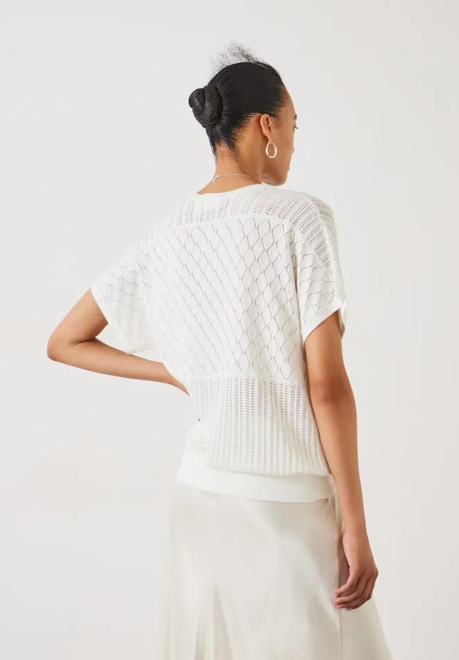 Hush Tops and Tshirts Women Adeena Relaxed Knit Tshirt Soft White Hush Tops and Tshirts Women Adeena Relaxed Knit Tshirt Soft White