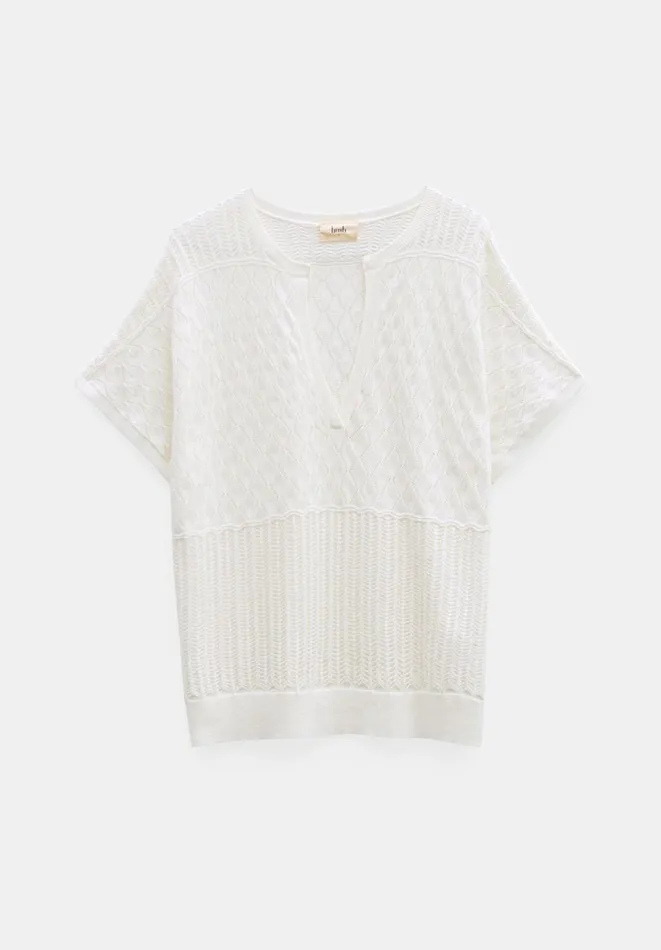 Hush Tops and Tshirts Women Adeena Relaxed Knit Tshirt Soft White Hush Tops and Tshirts Women Adeena Relaxed Knit Tshirt Soft White