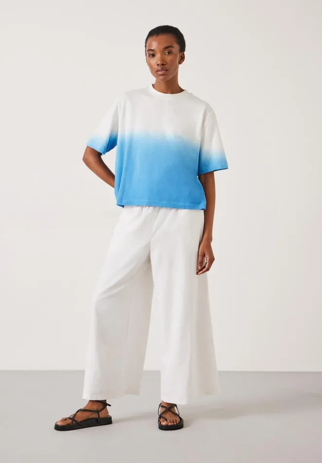 Hush Tops and Tshirts Women Alicia Ombre Boxy TShirt White