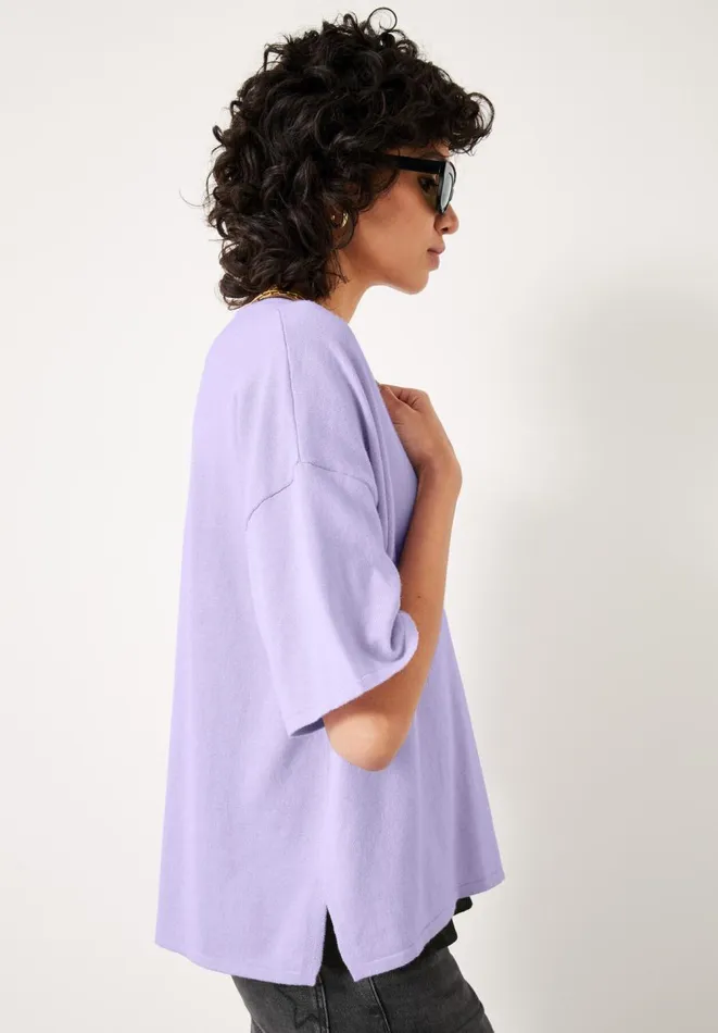 Hush Tops and Tshirts Women Cierra V Neck Knitted Top Lilac Hush Tops and Tshirts Women Cierra V Neck Knitted Top Lilac