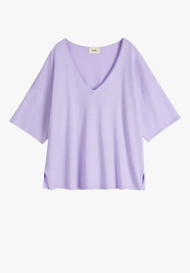 Hush Tops and Tshirts Women Cierra V Neck Knitted Top Lilac Hush Tops and Tshirts Women Cierra V Neck Knitted Top Lilac