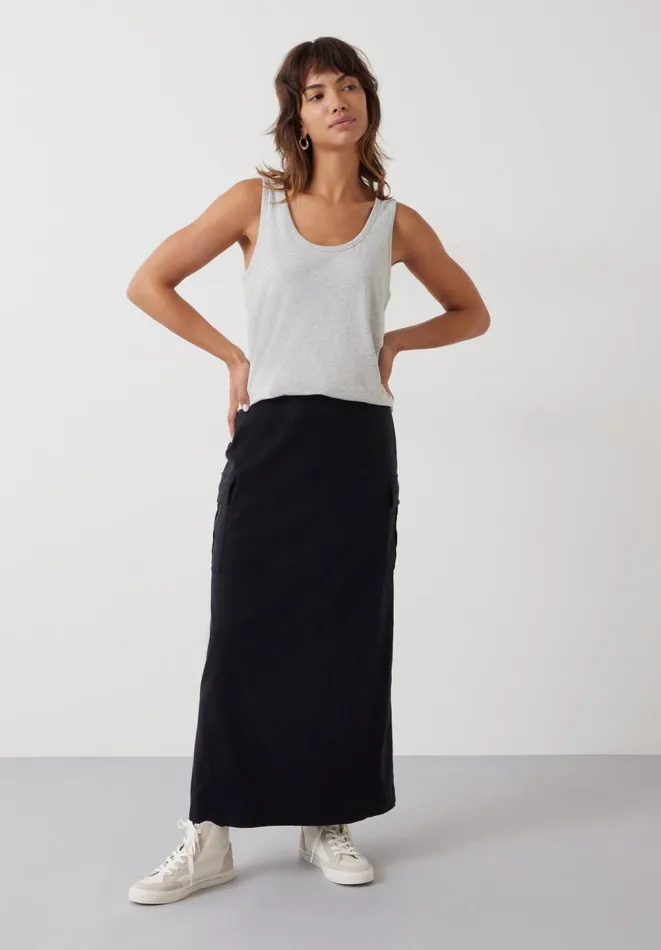 Hush Tops and Tshirts Women Cotton Slub Tank Top Lightest Grey Marl