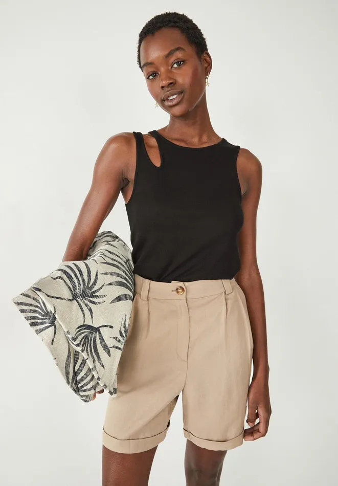 Hush Tops and Tshirts Women Cut Out Detail Vest Black
