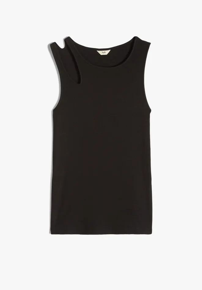 Hush Tops and Tshirts Women Cut Out Detail Vest Black